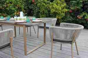Ensemble de table à manger de jardin de luxe pour le patio avec des chaises confortables - Product Image 4