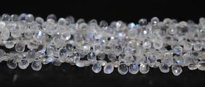 Perles en forme de poire à facettes en pierre de lune arc-en-ciel 5*7mm 8 pouces coupe latérale pour la fabrication de bijoux en pierre naturelle - Product Image 6
