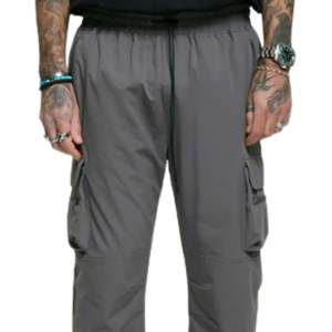 Pantalon cargo Charcoal Streetwear moderne Poignets de cheville réglables Taille élastique Tissu durable Poches zippées cachées Coupe élégante - Product Image 6