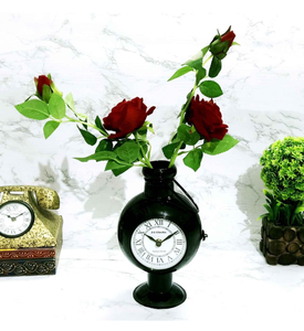 Ak Brass Artistic Modern <b>Table</b> Clock for Home Styling Timeless Elegance: Metal <b>Decorative</b> <b>Table</b> Centerpiece - Product Image 2