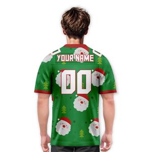 Maillot de football américain personnalisé vert pour hommes jeunes enfants chemise de Noël imprimé nom d'équipe numéro cadeau pour les Fans - Product Image 2
