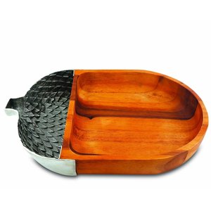 Bol à salade en bois de conception gravée à la main en laiton AK bol rond de haute qualité pour accents d'ustensiles de cuisine/vaisselle - Product Image 2