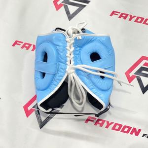 Protège-tête de sparring confortable et réglable FLY bleu ciel avec logo personnalisé pour le kickboxing et le Muay Thai, casque ouvert Twins - Product Image 2
