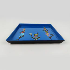 Bandeja de laca pintada a mano, decoración Vintage para el hogar, bandejas lacadas de excelente calidad para diferentes usos - Product Image 6