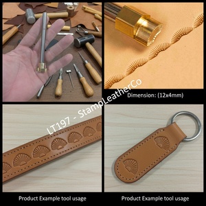 LT197 Sello de cuero con puntadas curvas radiantes 12x4mm (7/15 \ "X 2/13 \") para manualidades - Product Image 1