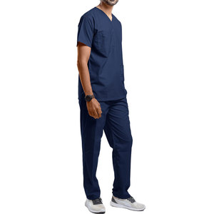 Conjunto de traje de fregado básico con ajuste relajado y bolsillo en el pecho para ropa de trabajo funcional Conjunto de traje de fregado de color personalizado - Product Image 4