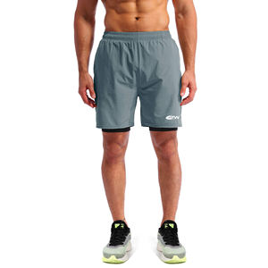 Wholesale Men's 2-in-1 Workout Gym Shorts Pants Quick Dry Breathable Canvas Liner Custom Training comfort <b>Elastic</b> <b>Waistband</b> - Product Image 1