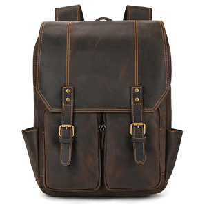 Sac à dos de direction unisexe Port Sac à dos en cuir pour ordinateur portable d'affaires imperméable Sacs d'école de bureau - Product Image 5