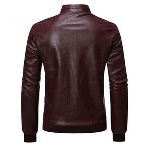 Chaqueta de cuero de diseño personalizado de alta calidad para hombre, ropa de moda de invierno con tela de lona, recién llegado con posicionamiento de logotipo frontal - Product Image 3