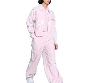 Ensemble de survêtement pour femmes, de haute qualité, 100% nylon, coupe-vent, léger, respirant, fermeture éclair, 2 pièces, tenue de sport - Product Image 3