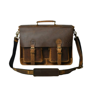 Genuine Quality Crunch Leather and Canvas <b>Laptop</b> <b>Bag</b> with Durable Handle Handmade <b>Laptop</b> <b>Bag</b> <b>For</b> <b>Sale</b> By Exporters - Product Image 1