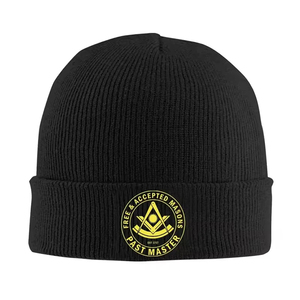 Freemason Past Master Knitted <b>Caps</b> for Women <b>Men</b> Skullies Beanies Autumn Winter Hat Acrylic Masonic Crochet <b>Caps</b> Knitting Hats - Product Image 4