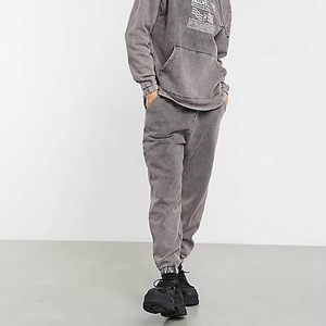 Pantalon pour homme respirant à cordon de serrage, anti-rides, délavé à l'acide, teinture unie, nouveau design, confortable, pantalon décontracté pour adulte, haute qualité - Product Image 1