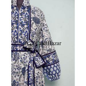 100% Cotton <b>Women's</b> Elegant Floral Print Casual <b>Dress</b> Hand Block Print Vintage Beautiful multicolor Perfect Winter Gift for Your - Product Image 3