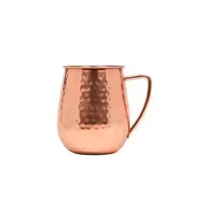Mug à boire en cuivre tendance avec motif floral classique, prêt pour les fêtes, en cuivre pur de Crescent Crafts avec poignée et paille - Product Image 1