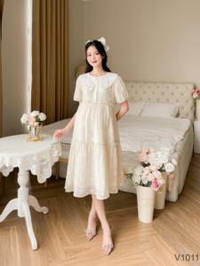 Vestido de maternidad de verano de alta calidad Anti-retráctil y absorbente de sudor Tela suave y cómoda con buena absorbencia-Vietnam V1011 - Product Image 6