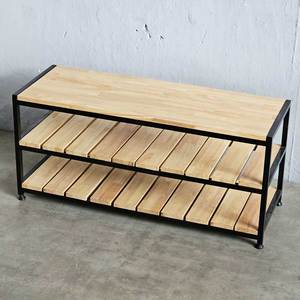 KG68059 Modern 3-Tier <b>Shoe</b> Rack Iron Frame with Detachable Rubber Wood Fabric <b>Shoe</b> Organizer for Living Room Clothing <b>Storage</b> - Product Image 2