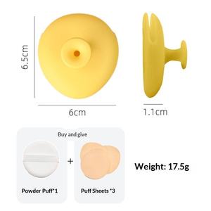 Flower-shaped Water Drop Design Silicone Powder Puff Storage Box Custom Portable Breathable Case Cushion Case Makeup Cotton Puff - Product Image 2