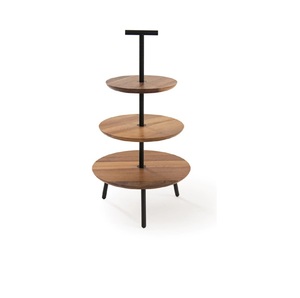 Modern Living Room Cake & Pastries Stand Cake Server Creative Rounded Top Glass Dome Wooden Cake Stand - Product Image 6