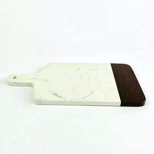 Tabla de cortar de madera de acacia de nuevo diseño, tabla de queso de mármol de forma ovalada para cocina con colgante - Product Image 4