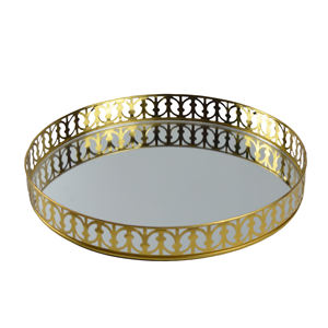Stylish Rectangle <b>Tray</b> <b>Jewelry</b> Display Trinket <b>Tray</b> With Glass Mirror and Plated Finishing for Home Design Makeup <b>Tray</b> - Product Image 2
