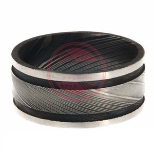Anillos de acero de Damasco para hombres y mujeres Anillos de acero de Damasco de alta calidad - Product Image 6