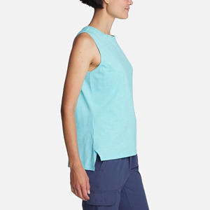 Débardeurs d'été décontractés avec logo personnalisé pour femmes Maillot léger respirant Couleur unie Hauts de course longs - Product Image 5