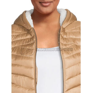 Manteau d'hiver à capuche coupe-vent personnalisé pour femmes vestes Bomber à isolation chaude taille XL tissu imprimé matelassé approvisionnement en gros - Product Image 5