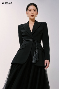 Offres Spéciales 2025 Costumes et blazers pour femmes 2 poches avant DARRAGH NOTCHED BLAZER 85% Polyester 15% Spandex Vêtements pour femmes WHITE ANT - Product Image 2