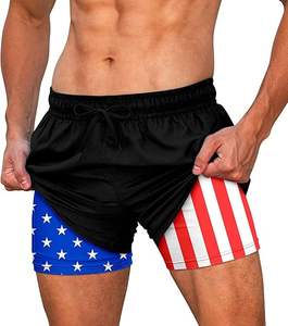 Shorts de sport 2-en-1 pour hommes avec boucle porte-serviette, maille respirante et collants intérieurs – Idéal pour l'entraînement et le fitness - Product Image 2