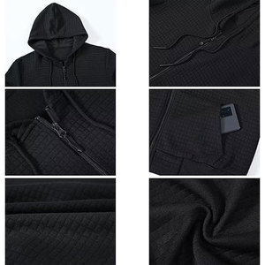 Sudadera con Capucha y Cremallera Completa para Hombre, Diseño Moderno y Cómodo, Prenda Exterior de Algodón 100%, Teñido Liso, Tejido Resistente para Invierno - Product Image 5