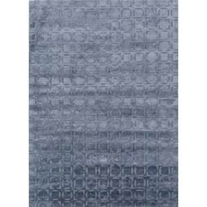 Alfombra Azul Azalea Anudada a Mano de Lana y Seda de Bambú con Patrón Geométrico y Abstracto para el Hogar o la Habitación de Adolescentes Modelo Aiwb-13024 - Product Image 1