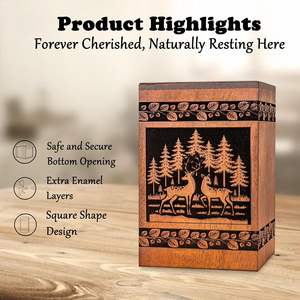 Urnes de cerf en bois pour cendres humaines Urnes de crémation pour hommes adultes, Urne funéraire Urne décorative, Urne funéraire Urne en bois pour cendres humaines - Product Image 4