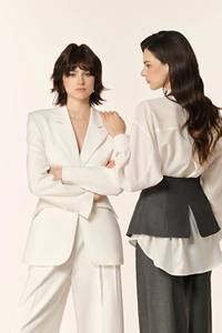 Elegant <b>Women</b> V Neck Single Breasted <b>Waistcoat</b> Office Pants Formal Business Vintage Set Black in Vietnam OEM ODM services - Product Image 4