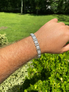 Pulsera con abalorio de tenis de Plata de Ley 925 para hombre, estilo presidencial de 11mm con joyería de moda de diamantes para hombre - Product Image 3