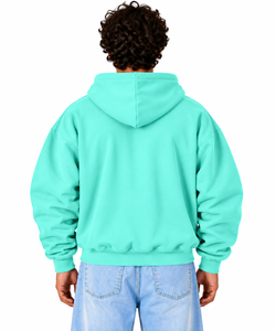 Sudadera con Capucha AURA Iconic Winter para Hombre, Ropa de Estar por Casa, Estilo Informal para Fin de Semana, Forro Polar, Polialgodón, Corte Holgado, Bolsillos, Color Turquesa - Product Image 2