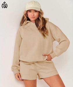 El mejor diseño, logotipo personalizado, sudaderas con capucha para mujer, conjunto de pantalones cortos, hecho en Pakistán, forro polar de alta calidad, hasta la rodilla, conjuntos de Invierno para mujer al aire libre - Product Image 6