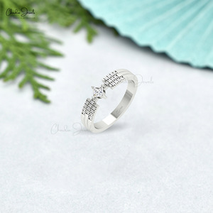 Lujoso anillo de compromiso de moissanita de corte princesa cuadrado de 3mm, anillo de boda de oro sólido de 14K, joyería fina del fabricante - Product Image 3