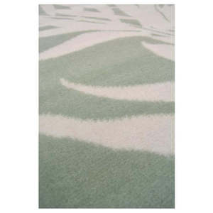 Handmade Viscose <b>Abstract</b> Leaf Green <b>Rug</b> for Living Room Hallway Decor - Product Image 2