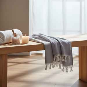 Serviette Peshtemal en Coton Turc 100% Premium, 100x175cm, Moderne, Quotidienne, pour Hammam, Sauna, Plage, Légère et Très Absorbante, Vente en Gros - Product Image 3