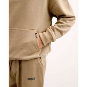 Sudadera con Capucha Esencial 100% Algodón Color Beige Arena con Bordado 3D, Lavado Enzimático y Logotipo Serigrafiado, Talla XXS - Product Image 4