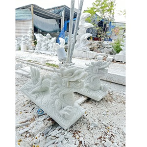 Statue de dragon d'extérieur moderne et durable, blanche et polie, sculptée à la main par le Vietnam, garantie d'un an. - Product Image 4