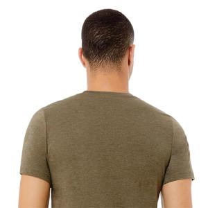 T-shirt confortable à col rond pour hommes 100% coton teint uni léger coupe régulière à manches courtes tricoté tenue décontracté de tous les jours - Product Image 4