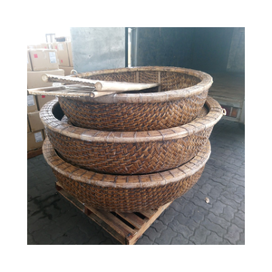 Handmade round Bamboo Boat with Durable Wood Hull Vietnam's Traditional Coastal Activity Vessel - Product Image 1