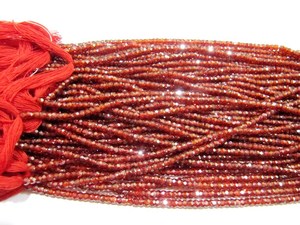 ลูกปัดทรงรอนเดลล์ทรงเหลี่ยมเพชรพลอยสีแดงคุณภาพสูง ขนาด 3 มม. ความยาว 13 นิ้ว ประดับอัญมณ์ 100% จากอัญมณีธรรมชาติ - Product Image 2