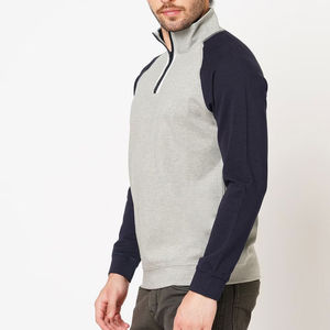Customized Different Color <b>Half</b> <b>Zip</b> <b>Sweatshirts</b> 100% Cotton Eco-Friendly & Breathable <b>Men</b> Winter Wear Comfortable - Product Image 2