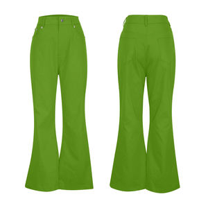 กางเกงขาบานเฮฟวี่เวทของผู้หญิงที่มีดีไซน์ที่เป็นเอกลักษณ์และสีทึบสไตล์ด้านหน้ามีเชือกรูดที่มีคุณภาพสูงสำหรับฤดูหนาว - Product Image 1