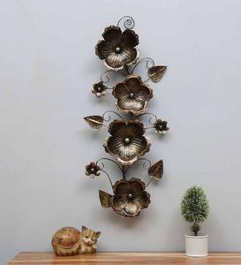 Art mural 3D en métal avec fleurs Grand art naturel Sculpture murale décorative en métal Cadeaux de luxe pour la décoration du salon - Product Image 6