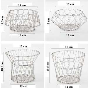 Cesta de alambre plegable para frutas y verduras de acero inoxidable, novedad de 2025, multiusos para almacenamiento de cocina - Product Image 2