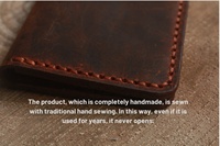Dompet Kulit Pria LCR-0052 Vintage Full Grain dengan Tempat Kartu, Kantong Depan, Warna & Logo Dapat Disesuaikan, Kualitas Tinggi untuk Penggunaan Sehari-hari